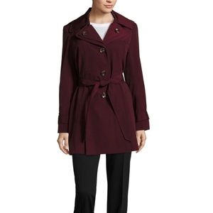 NWOT Liz Claiborne Merlot Belted Raincoat